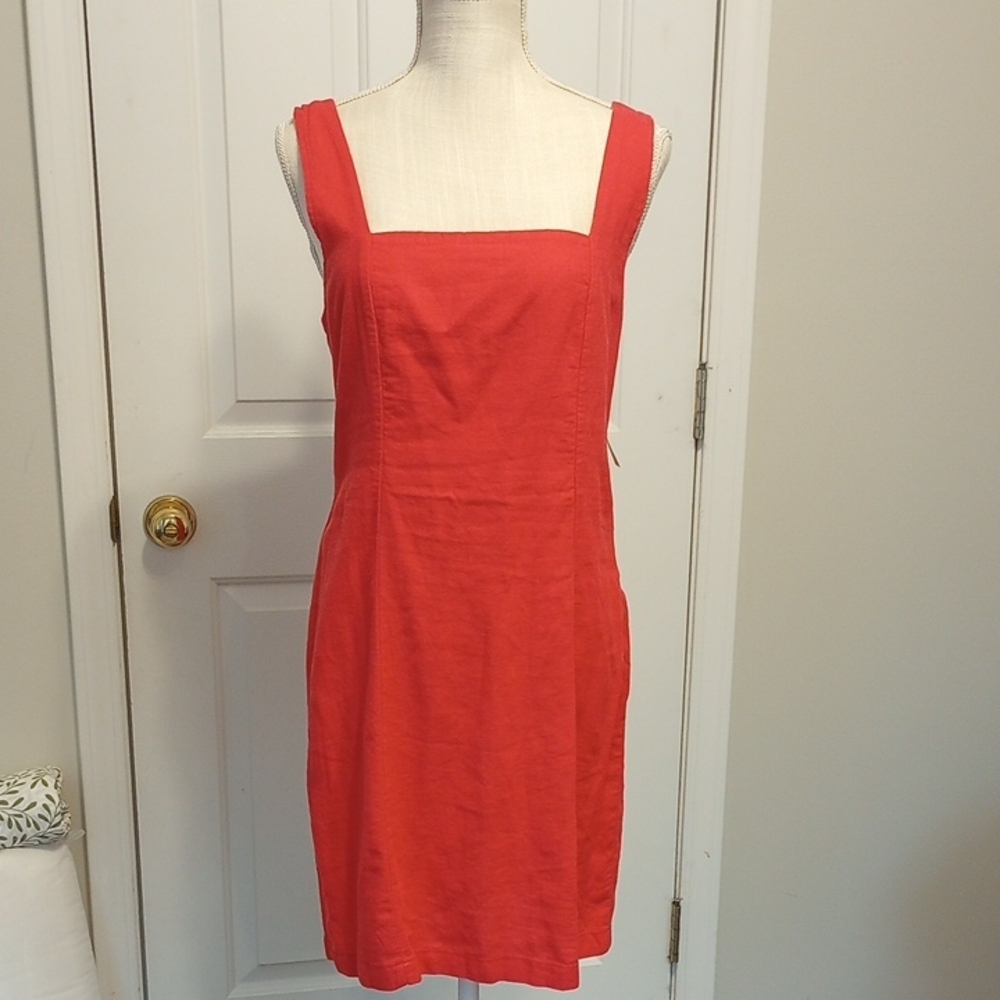 NWT Old Navy Red Mini Linen Sheath Dress